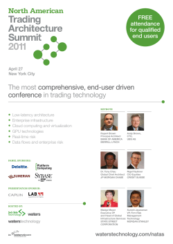The most comprehensive, end-user driven conference in trading