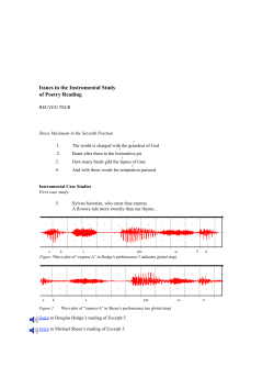 Issues in the Instrumental Study of Poetry Reading