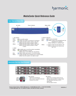 MediaCenter Quick Reference Guide