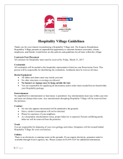 Hospitality Village Guidelines