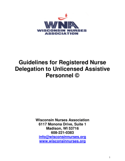 Guidelines for Registered Nurse Delegation to Unlicensed Assistive