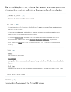 The animal kingdom is very diverse, but animals share