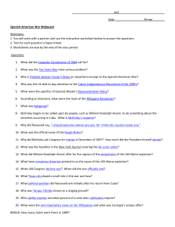 Period________ Spanish-American War Webquest Directions: 1