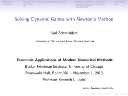 Solving Dynamic Games with Newton`s Method