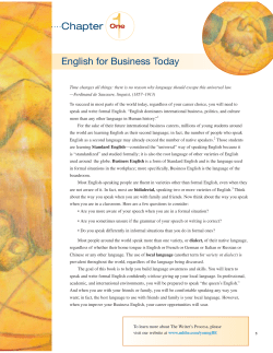 Chapter One English for Business Today