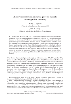 Illusory recollection and dual-process models of recognition memory