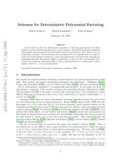 Schemes for Deterministic Polynomial Factoring