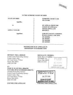 Ohio v. Taylor - Memorandum of Appellee in Opposition to