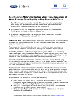 Ford Reminds Motorists: Replace Older Tires, Regardless of Wear