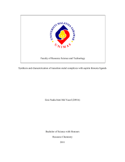 Synthesis and characterization of transition metal complexes with