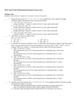 MYP Alg II Unit 8 Polynomial Functions Exam review