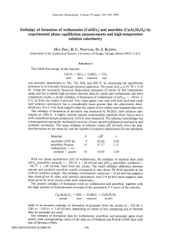 Enthalpy of formation of wollastonite (CaSiO.) and anorthite