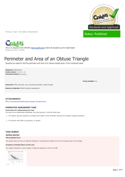 Perimeter and Area of an Obtuse Triangle