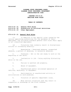 chapter 670-x-19 employee work rules
