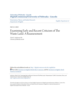 examining early and recent criticism of the waste land:a reassessment
