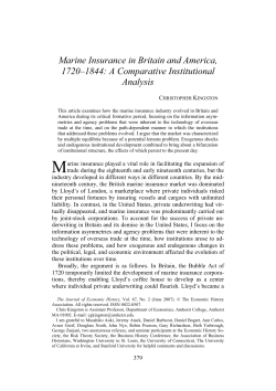 Marine Insurance in Britain and America, 1720