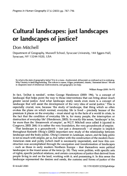 Cultural landscapes: just landscapes or landscapes of justice?