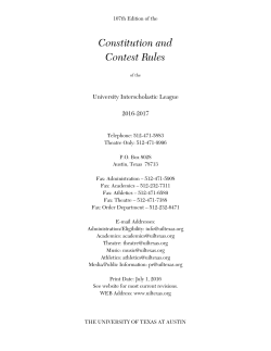 Constitution and Contest Rules