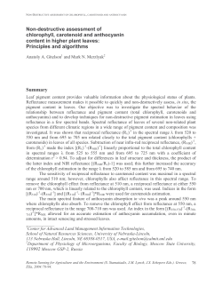 Non-destructive assessment of chlorophyll, carotenoid