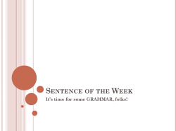 Sentence of the Week