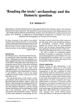 `Reading the texts`: archaeology and the