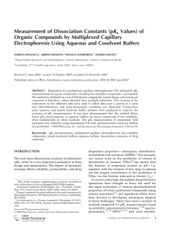 Measurement of dissociation constants (pKa values)