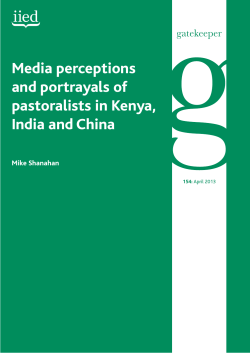 Media perceptions and portrayals of pastoralists in Kenya
