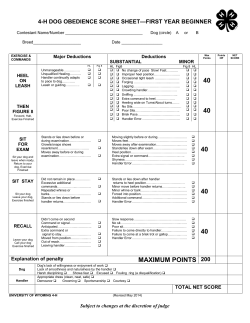 4-h Dog Obedience Score Sheet