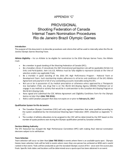 SFC Rio de Janeiro Internal Nomination Procedure