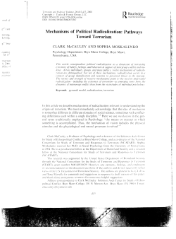 Mechanisms of Political Radicalization: Pathways