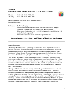 11:550:330 - Dept. of Landscape Architecture at Rutgers