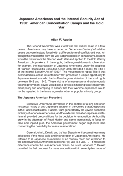 Japanese Americans and the Internal Security Act of 1950