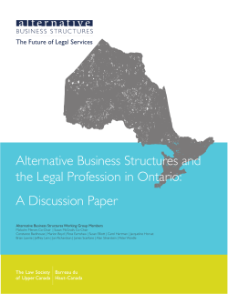 Alternative Business Structures and the Legal Profession in Ontario