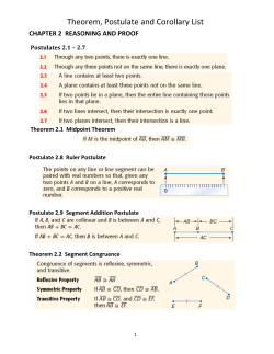 Postulates and Theorems