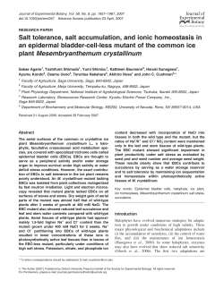 Salt tolerance, salt accumulation, and ionic homeostasis
