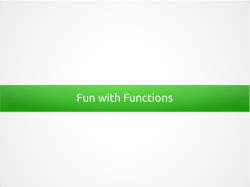 Fun with Functions