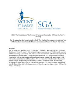 SGA Constitution - Mount St. Mary`s University