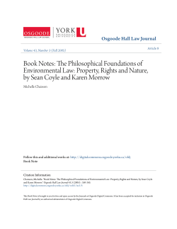 The Philosophical Foundations of Environmental Law: Property