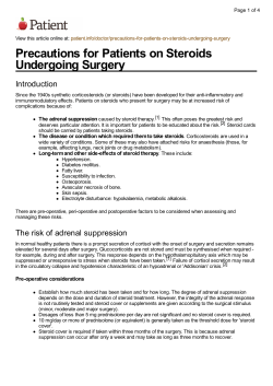 Precautions for Patients on Steroids Undergoing Surgery