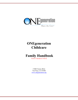 ONEgeneration Childcare Family Handbook
