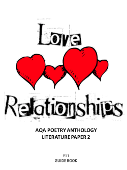 Love and Relationships Poetry - Coppice Performing Arts School