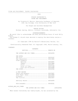 Crime and Punishment Fyodor Dostoevsky