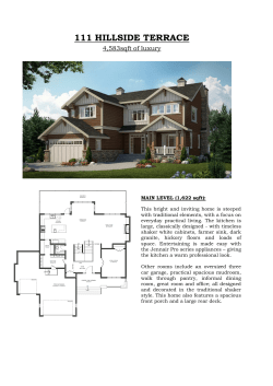 111 HILLSIDE TERRACE feature sheet