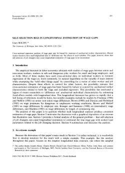 self-selection bias in longitudinal estimation - Deep Blue