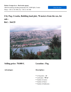 City Pag, Croatia, Building land plot, 70 meters from the sea, for sale