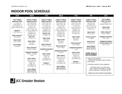 INDOOR POOL SCHEDULE