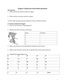 Chapter 6 Endocrine Exam Study Questions