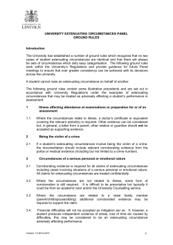 1 UNIVERSITY EXTENUATING CIRCUMSTANCES PANEL