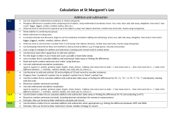 Calculation at St Margaret`s Lee - St Margaret`s Lee Primary School
