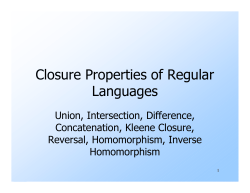 4.3 Properties of Regular Languages by J. Ullman